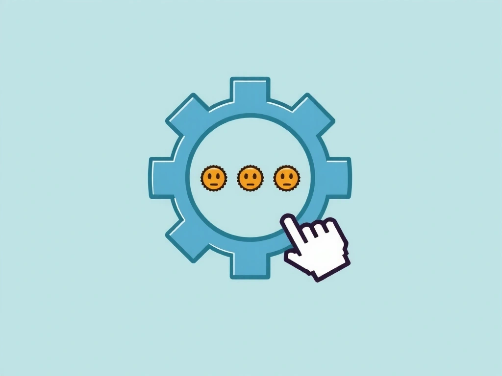 Icona di un ingranaggio con cookie e un cursore del mouse, che simboleggia la gestione delle impostazioni dei cookie