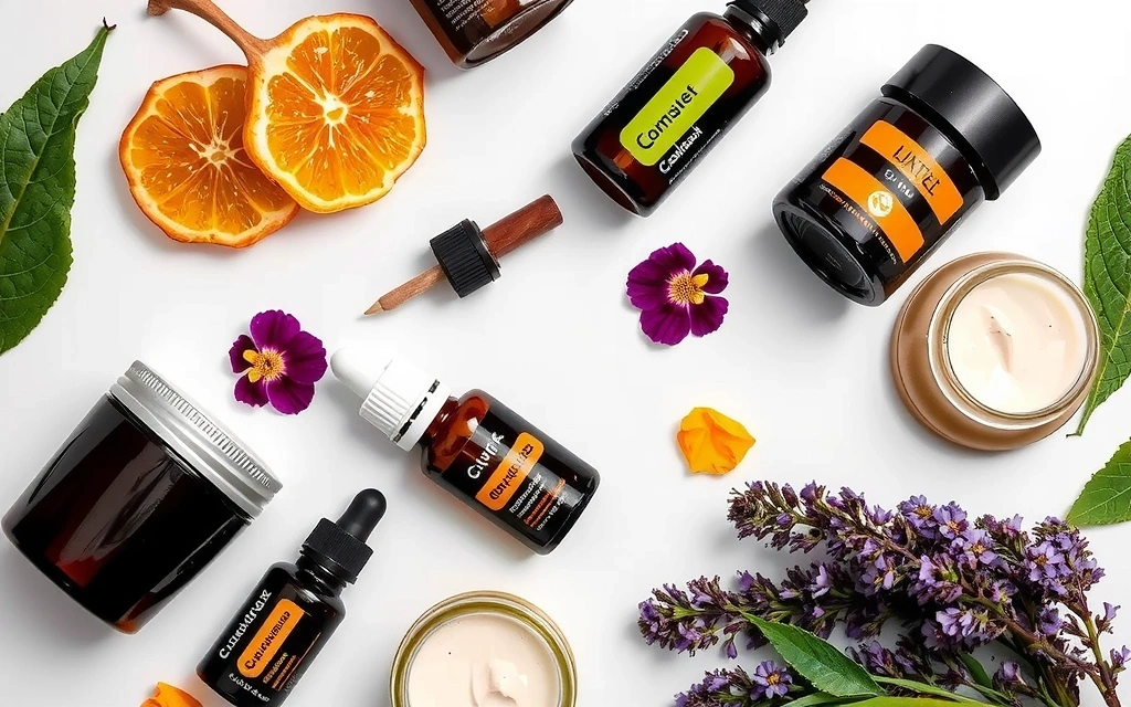 Immagine di prodotti di bellezza naturali con etichette chiare